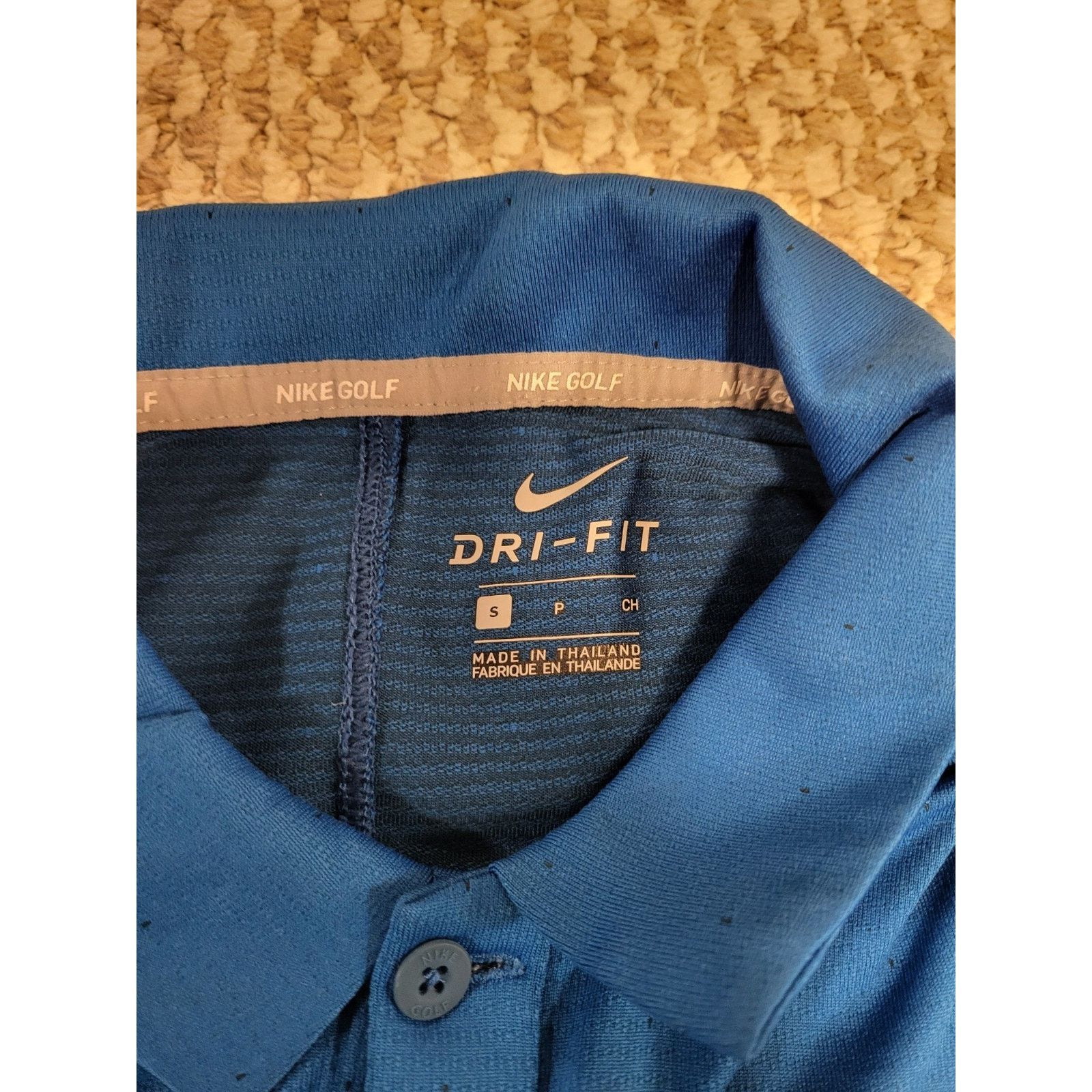 Nike Nike Golf Men's Dri Fit Three Button Blue Short Sleeve Shirt Size US L / EU 52-54 / 3 - 4 Thumbnail