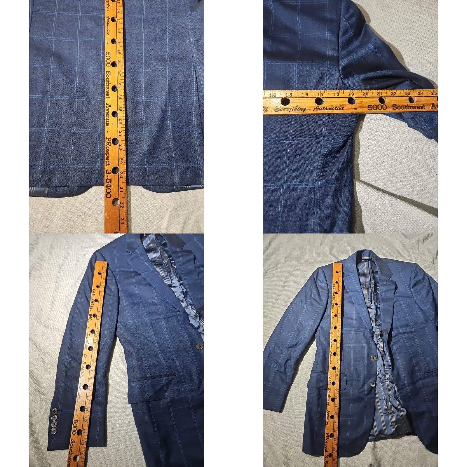 Brooks Brothers Brooks Brothers Blazer Mens 40 Navy Blue Windowpane Plaid Sport Coat Jacket Size 40R - 10 Thumbnail