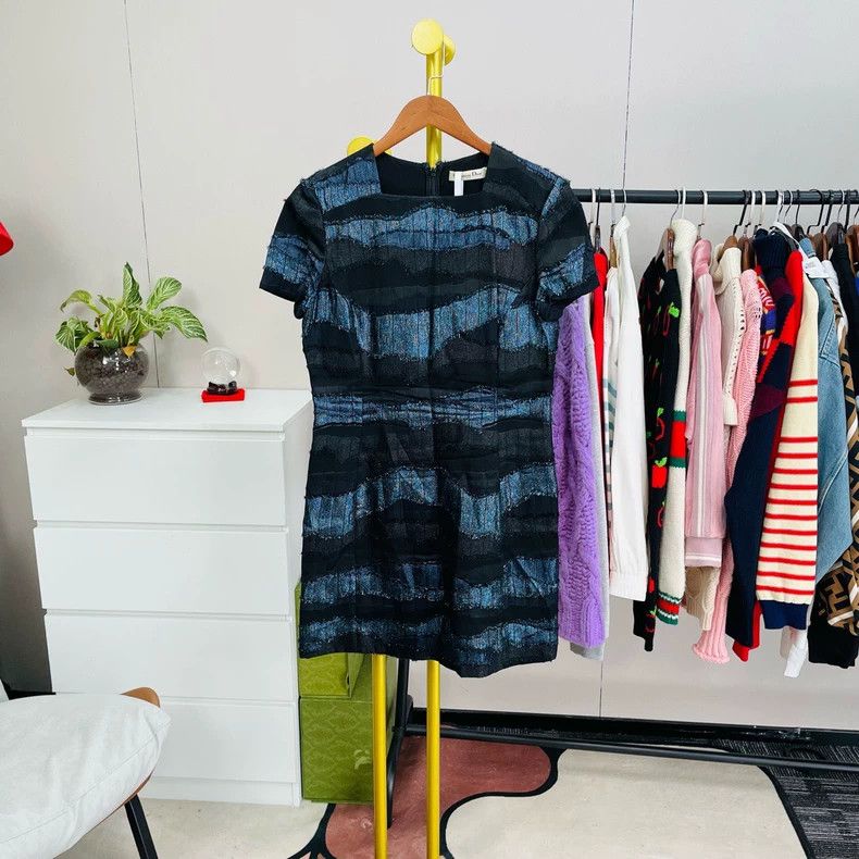 Dior Show denim stitching dress