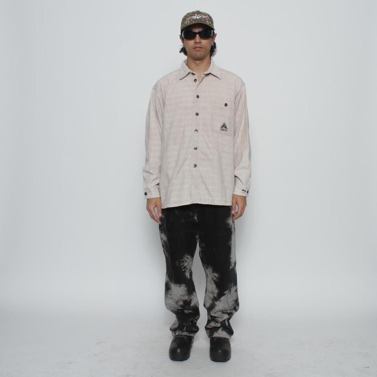 Vintage TAN PLAID PATTERNED CORDUROY BUTTON UP SHIRT BY FIRE FLY Size US M / EU 48-50 / 2 - 3 Thumbnail