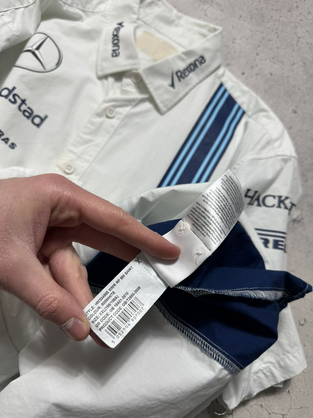 Hackett Hackett London Mercedes-Benz Williams Racing Button Shirt Size US XXL / EU 58 / 5 - 11 Thumbnail