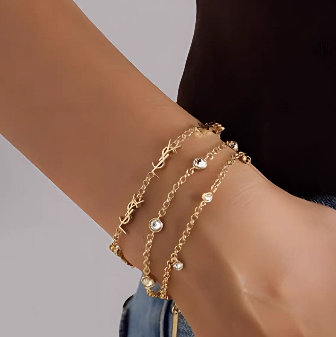 Yves Saint Laurent Saint Laurent Cassandre Multi-chain Gold-plated Bracelet J42 Size ONE SIZE - 4 Thumbnail