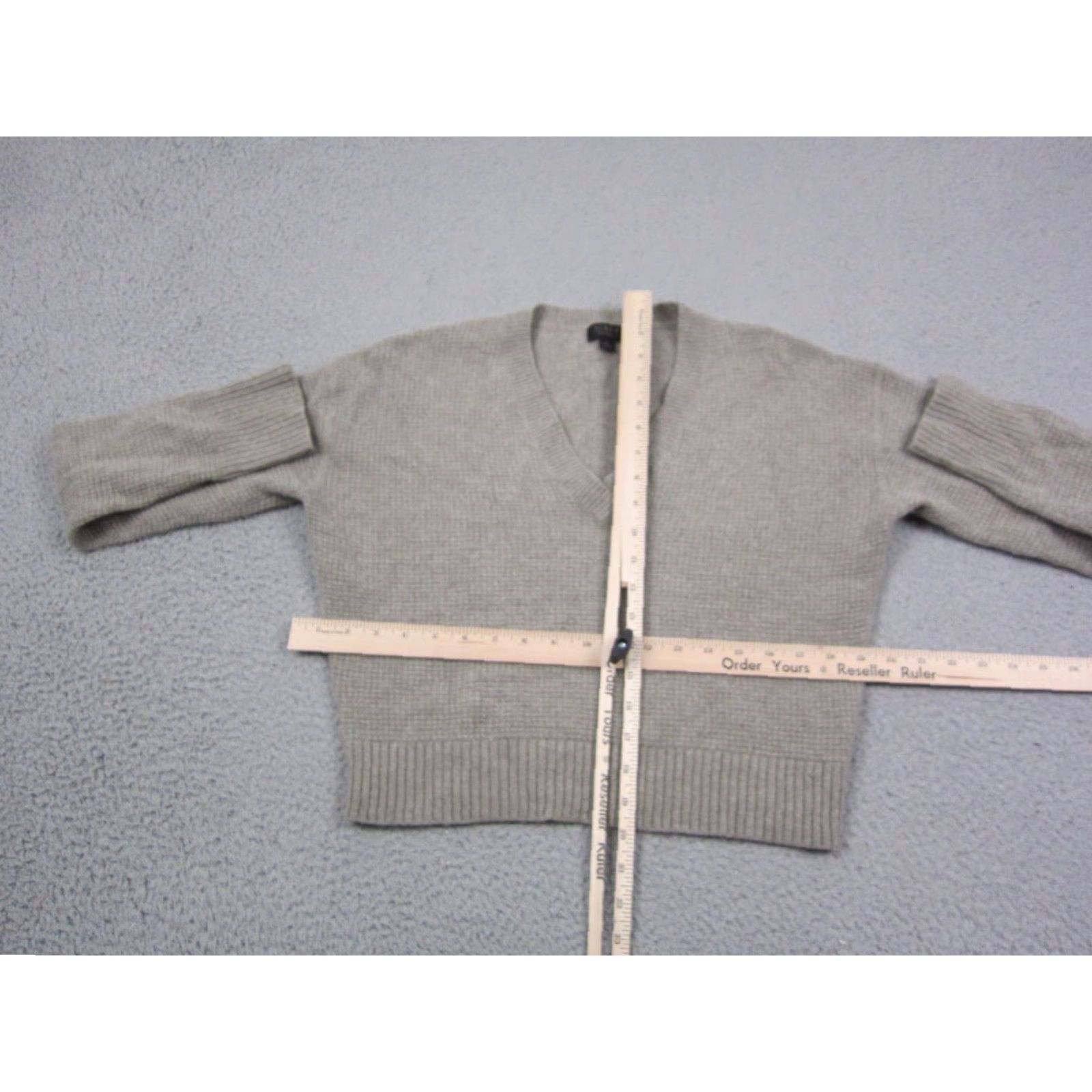 J.Crew J.CREW Sweater Womens M Green 100% Cashmere V-Neck Cropped 90s Vintage Cropped Pullover Shirt Women Size M / US 6-8 / IT 42-44 - 5 Thumbnail