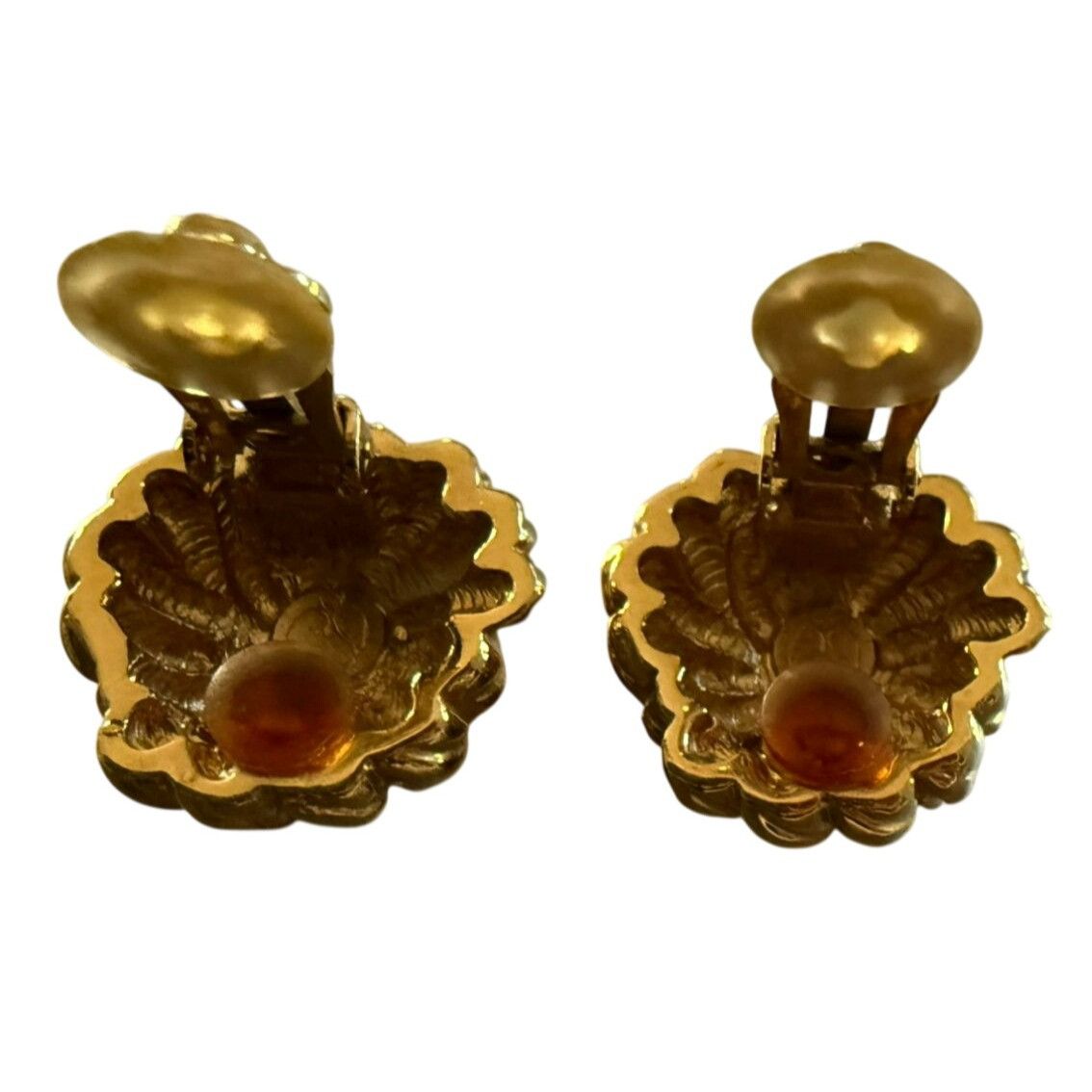 Other Vintage St John 1980s Gold Tone Chunky Textured Clip-On Earr Size ONE SIZE - 4 Thumbnail