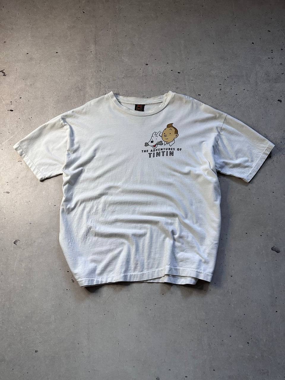 Band Tees × Cartoon Network × Vintage 90s Single Stich TinTin in America The Adventure T-Shirt Size US XL / EU 56 / 4 - 6 Thumbnail