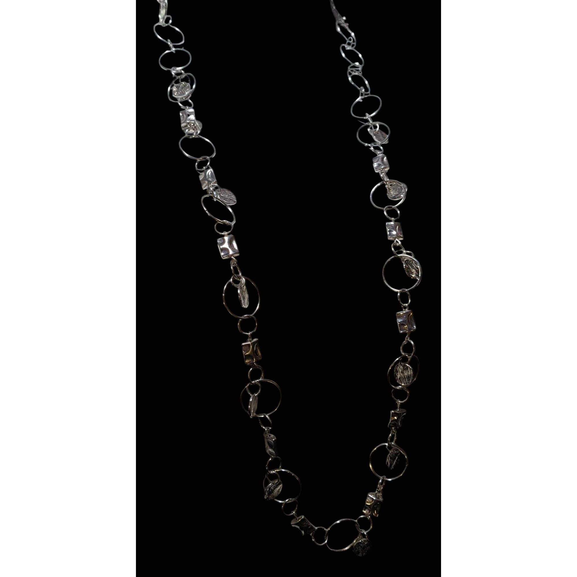 Other Silver Hoop Chain Geometric Charm Necklace Size ONE SIZE - 7 Thumbnail