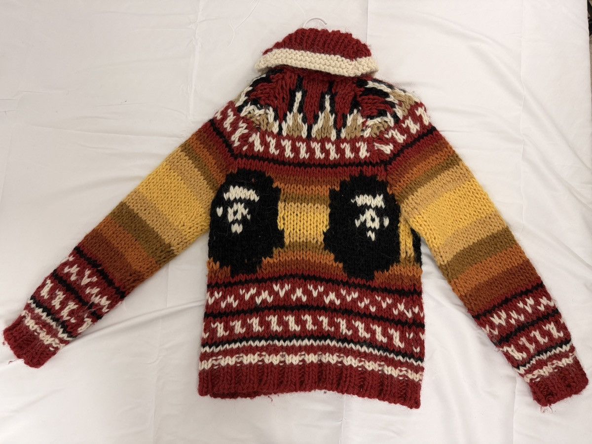 Bape Bape ape head cowichan knit sweater Size US S / EU 44-46 / 1 - 2 Thumbnail