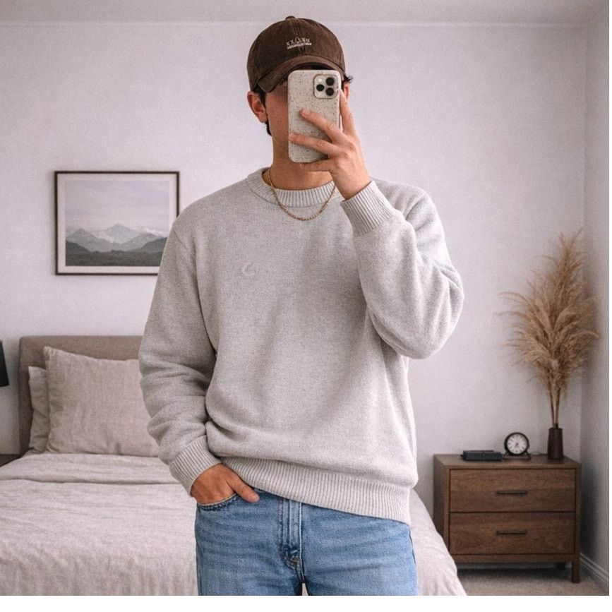 Chaps Streetstyle XL Light Gray Heavy Cotton Crewneck Sweater Size US XL / EU 56 / 4 - 8 Thumbnail