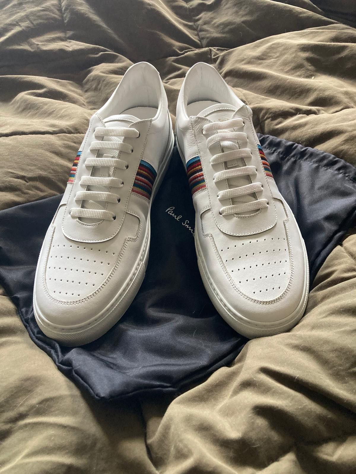 Paul Smith Paul Smith Fermi White Leather Sneakers Size US 12 / EU 45 - 2 Thumbnail