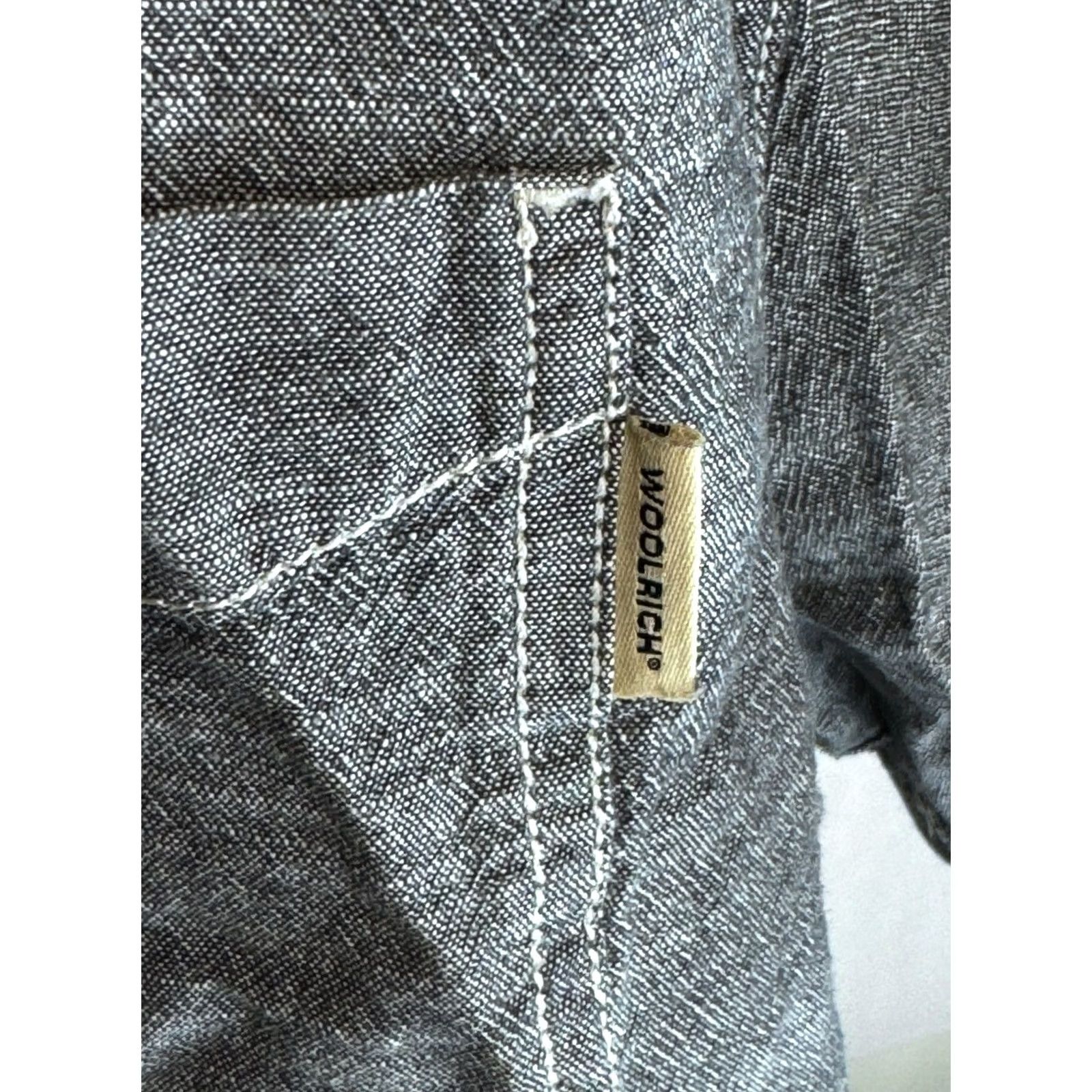 Vintage Woolrich Shirt Gray SHORT SLEEVE BUTTON UP XL Slim Extra Large Mens Size US XL / EU 56 / 4 - 4 Thumbnail