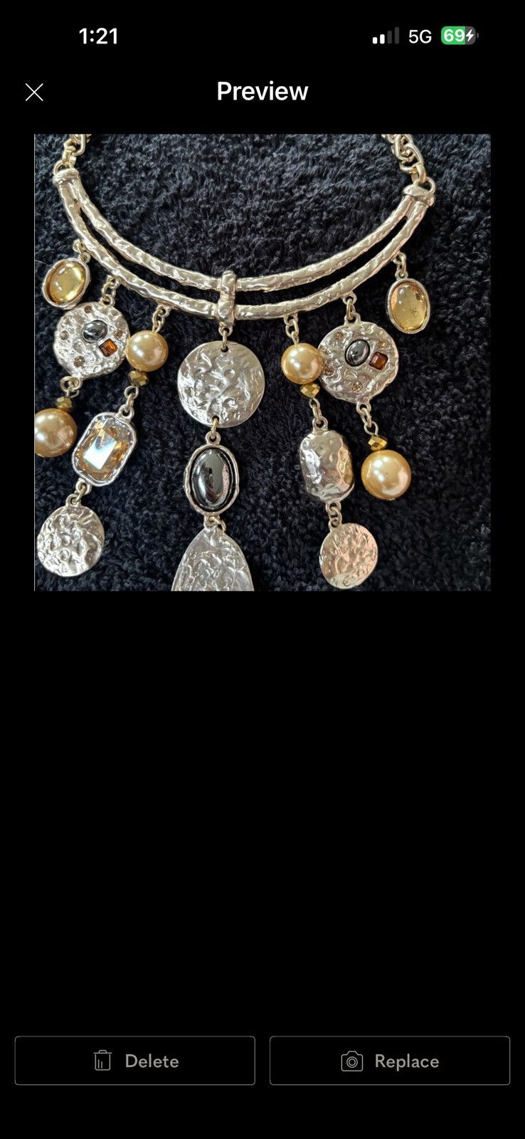Chicos Chico's Gold-Tone Multi Charm Necklace with Amber Accents Size ONE SIZE - 3 Thumbnail