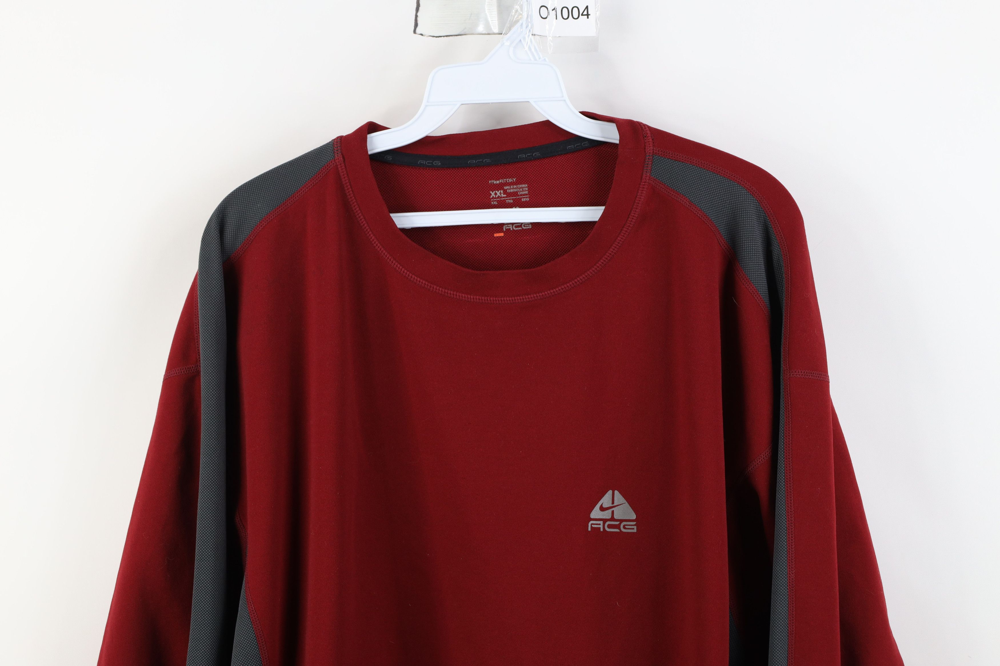 Nike Vintage Nike ACG Mini Swoosh Knit Long Sleeve T-Shirt Red Size US XXL / EU 58 / 5 - 2 Thumbnail