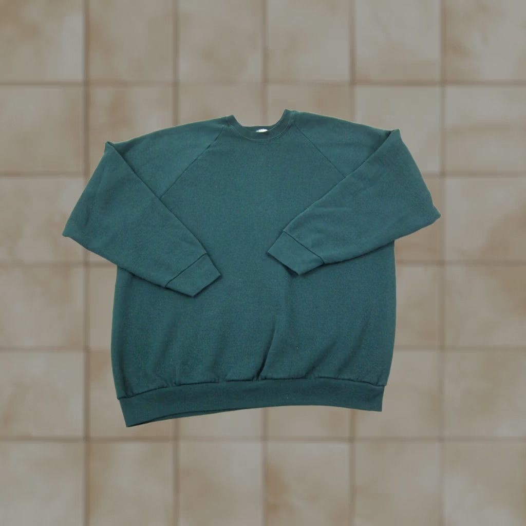 Fruit Of The Loom VINTAGE Fruit of the Loom Sweatshirt Mens XL Green Pullover Fleece 90s Size US XL / EU 56 / 4 - 1 Thumbnail