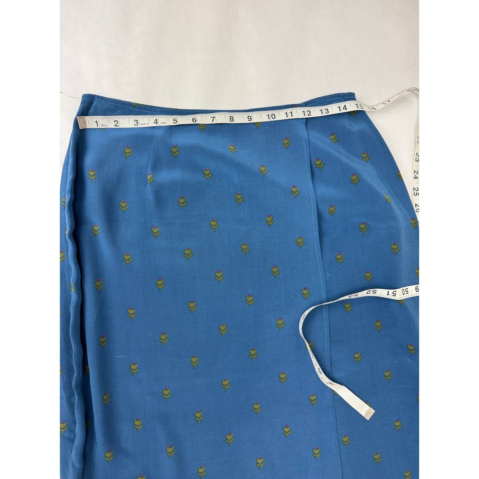 Other Vintage 1990s Straight 100% Silk Skirt Blue Allison Taylor 8 Size 30" / US 8 / IT 44 - 4 Thumbnail