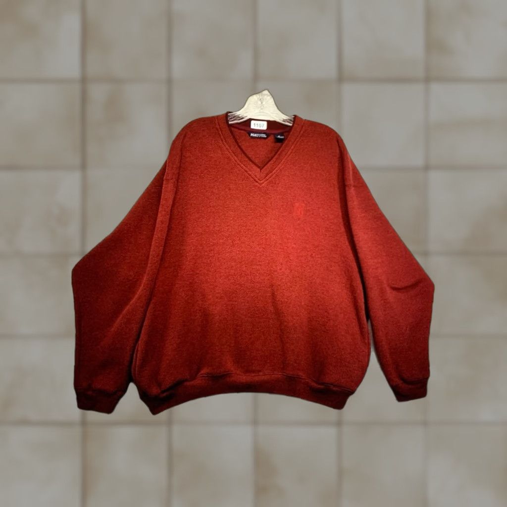 PGA Tour PGA TOUR Men’s Pullover Sweatshirt Red XL V Neck Embroidered Logo Golf Pockets Size US XL / EU 56 / 4 - 1 Thumbnail
