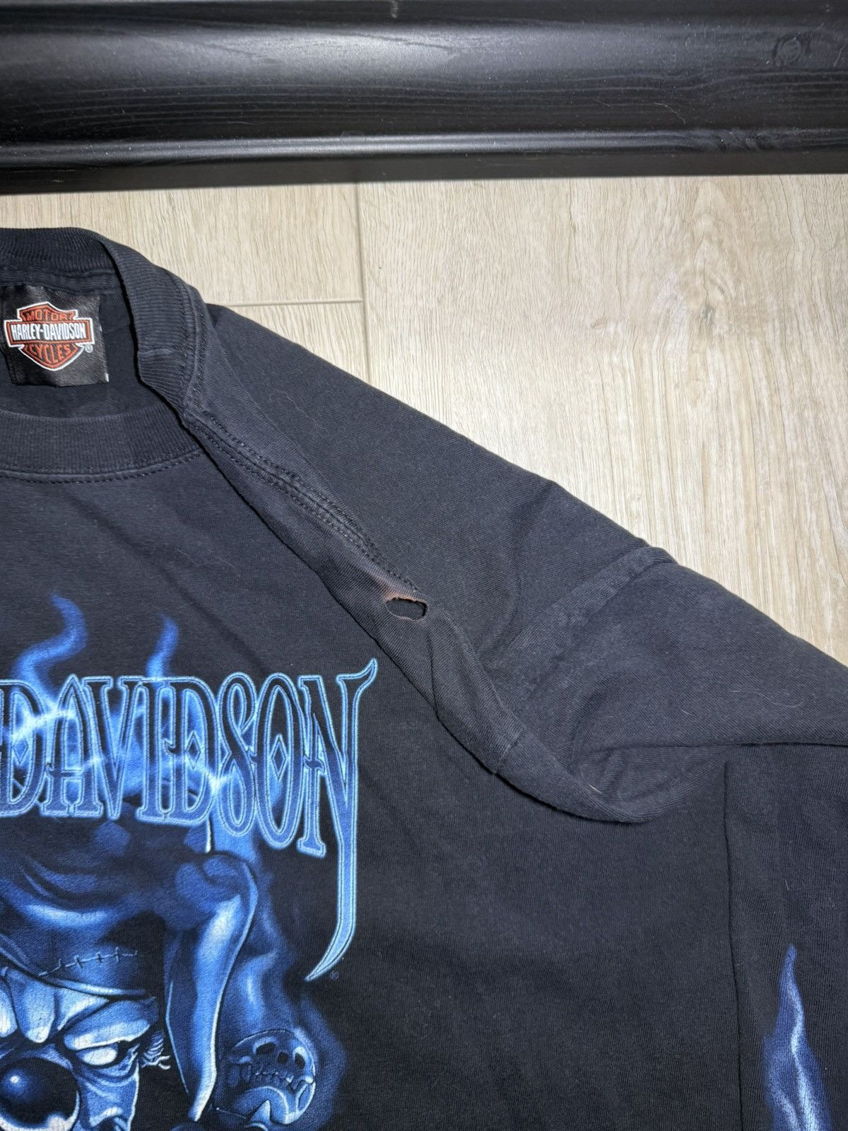 Harley Davidson × Vintage Vintage / Y2K Rare Harley Davidson Clown With Flames Long Size US XXL / EU 58 / 5 - 8 Thumbnail