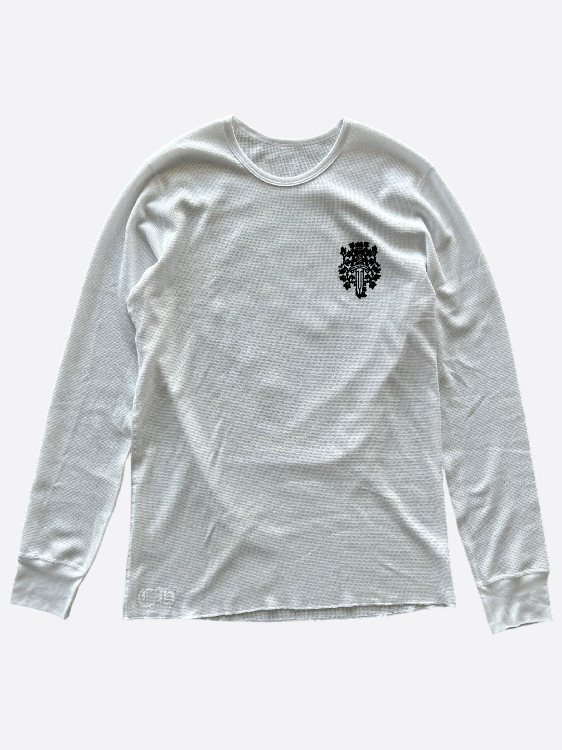 Chrome Hearts White & Black Dagger Logo Thermal Longsleeve T Chrome Hearts White & Black Dagger Logo Thermal Longsleeve T