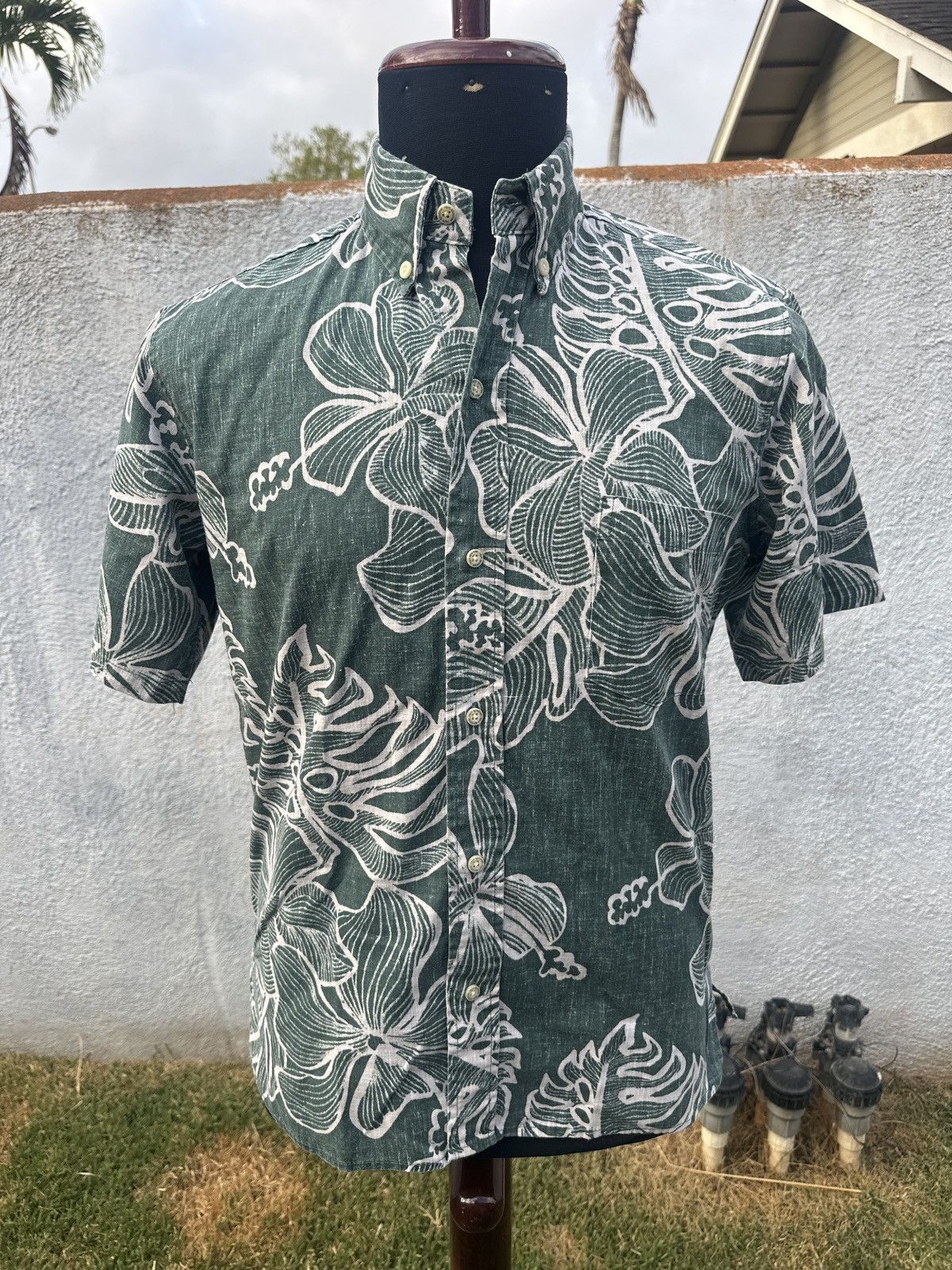 Reyn Spooner Reyn Spooner Hawaiian Print Full Button Green/White Men's XS Size US XS / EU 42 / 0 - 1 Thumbnail