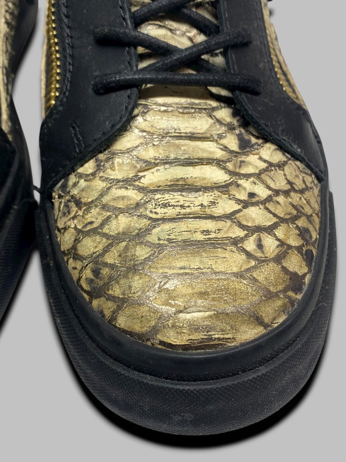 Giuseppe Zanotti Giuseppe Zanotti Snakeskin Leather High Top Sneakers Shoes Size US 8 / EU 41 - 7 Thumbnail