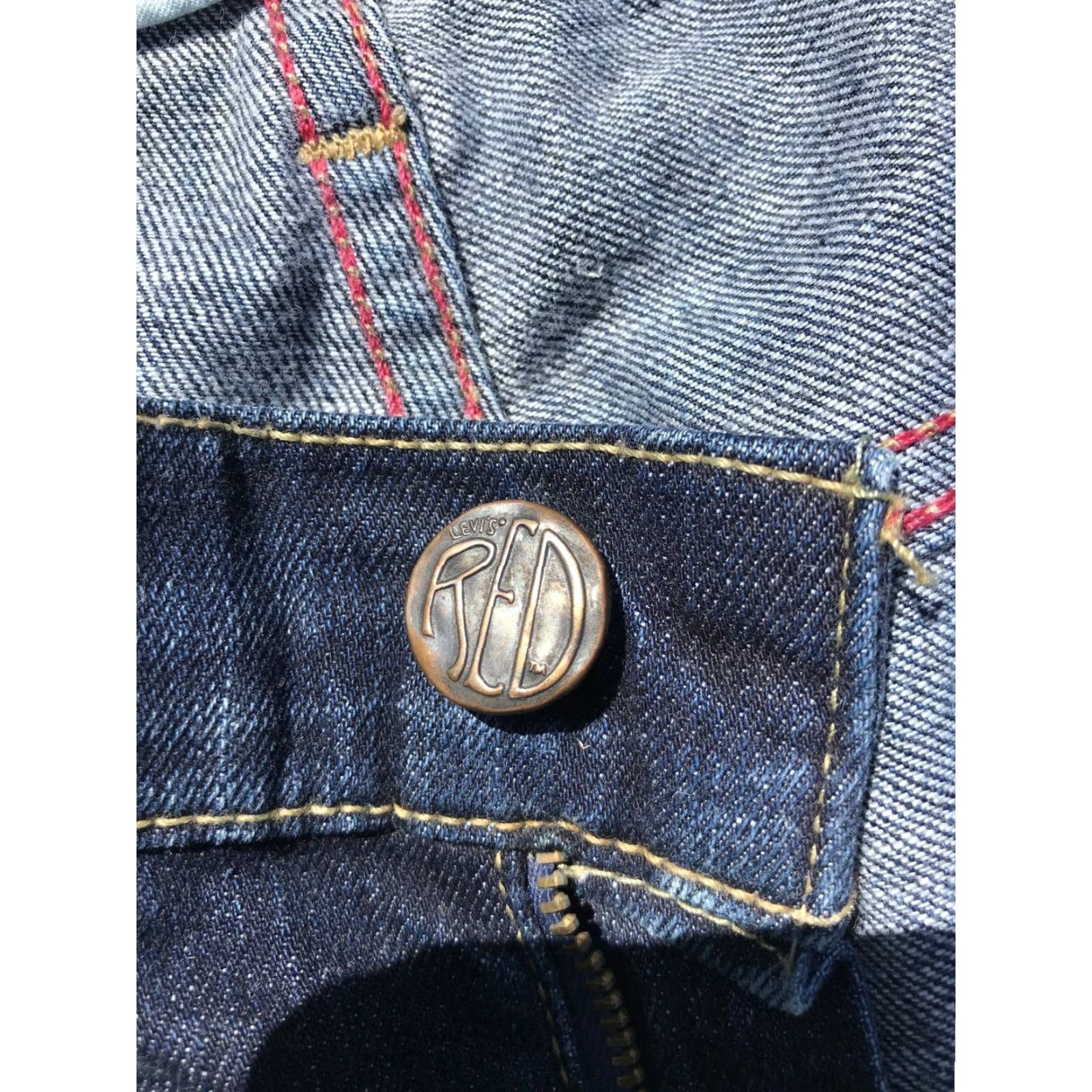 Levi's VINTAGE Levi's RED Collection Skinny Jeans W36 L30 Dark Wash Slim Fit Denim Mens 2000s Western Size US 36 / EU 52 - 7 Thumbnail