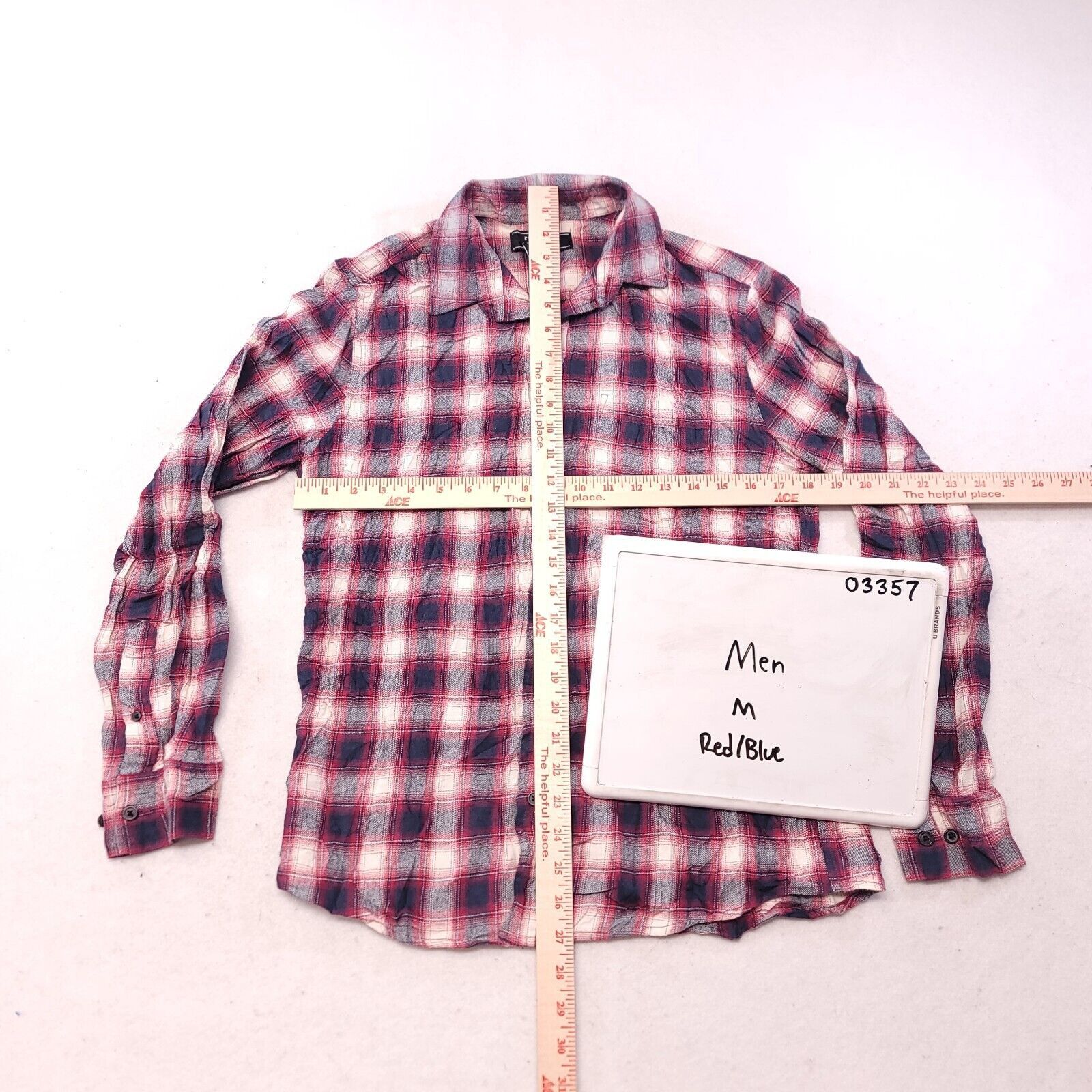 Forever 21 Forever 21 Tartan Flannel Shirt Mens Size Medium M Red Blue Size US M / EU 48-50 / 2 - 6 Thumbnail
