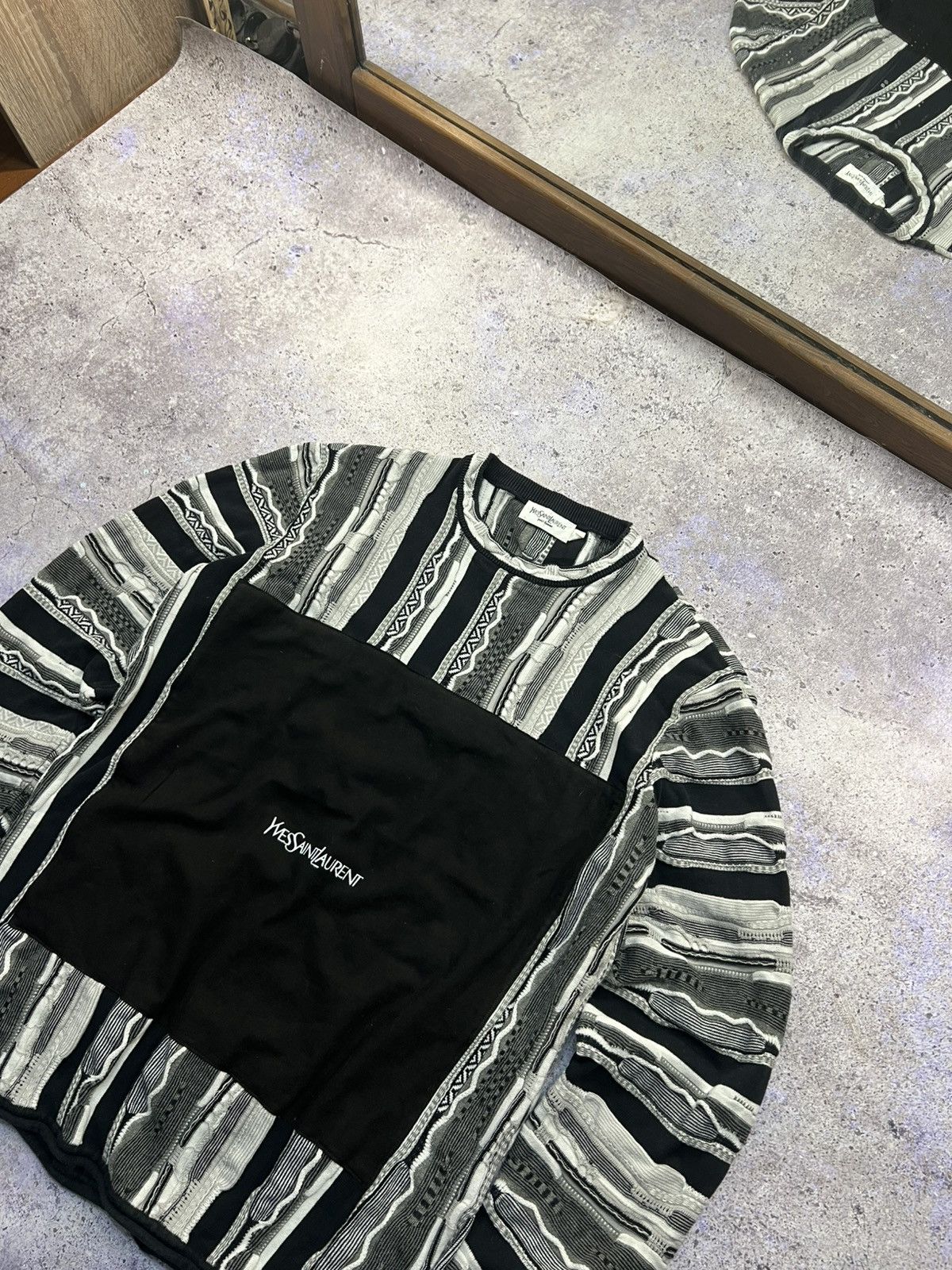 Saint Laurent Paris Black|White YSL Sweater Knit Yves Saint Laurent Sweater Size US L / EU 52-54 / 3 - 2 Thumbnail