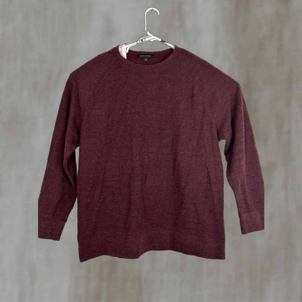 Banana Republic VINTAGE Banana Republic Mens XXL Maroon Thermal Long Sleeve T Shirt Cotton Blend Size US XXL / EU 58 / 5 - 1 Thumbnail