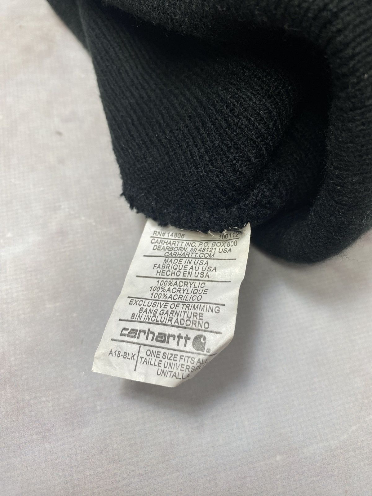 Carhartt Carhartt Black Beanie Hat Made USA Size ONE SIZE - 4 Thumbnail