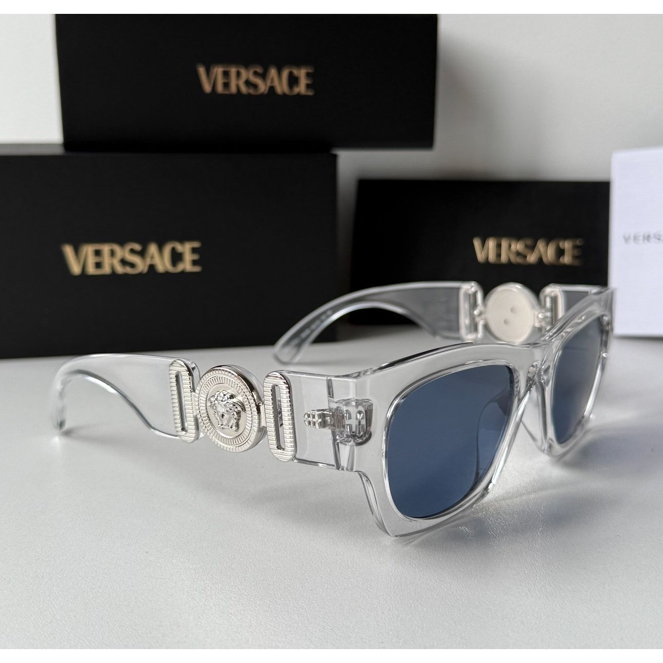 Versace Copied - NEW Versace VE4479U Clear Biggie Sunglasses Size ONE SIZE - 6 Thumbnail