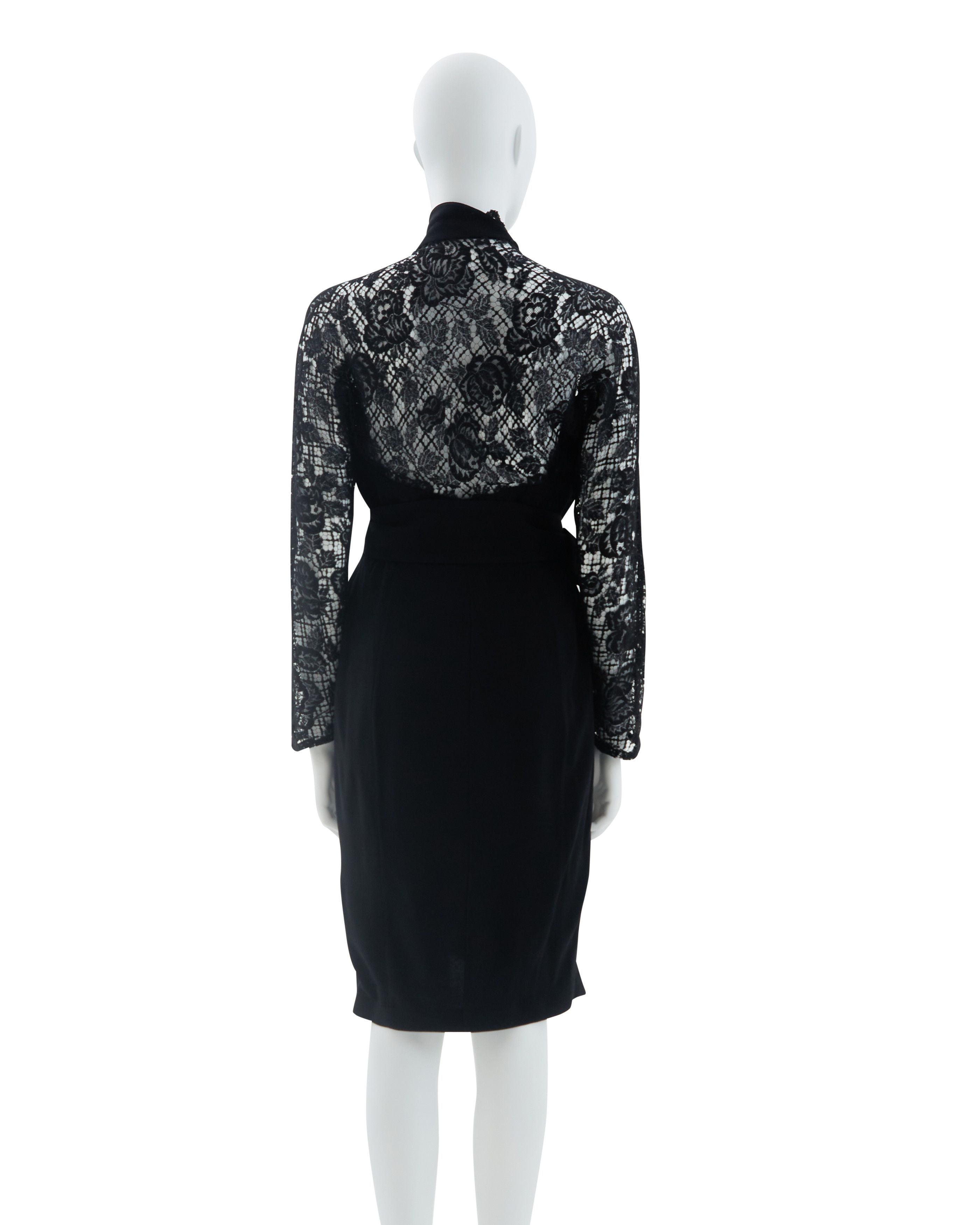 Thierry Mugler 1980s Black rayon blend crepe asymmetrically draped dress Size M / US 6-8 / IT 42-44 - 3 Thumbnail