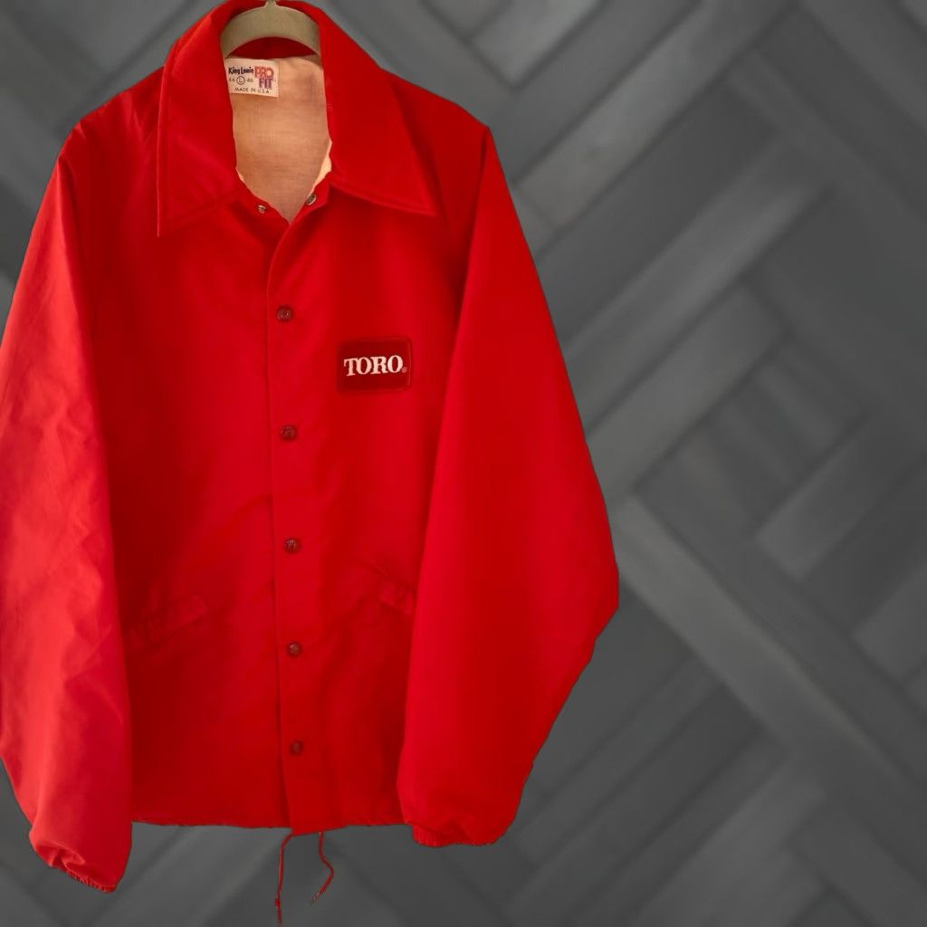 Vintage VINTAGE TORO King Louie Pro Fit Work Jacket USA Made Red 44 L Snap Front Union-Made Men Jacket Size US L / EU 52-54 / 3 - 1 Thumbnail