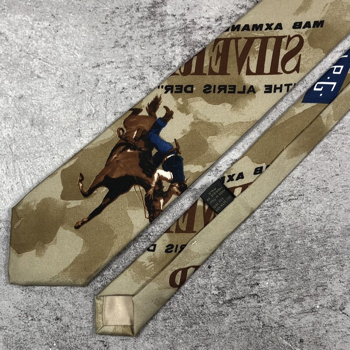 Jean Paul Gaultier Archival Jean Paul Gaultier Silk Tie Rodeo Cowboy Print JPG Size ONE SIZE - 6 Thumbnail