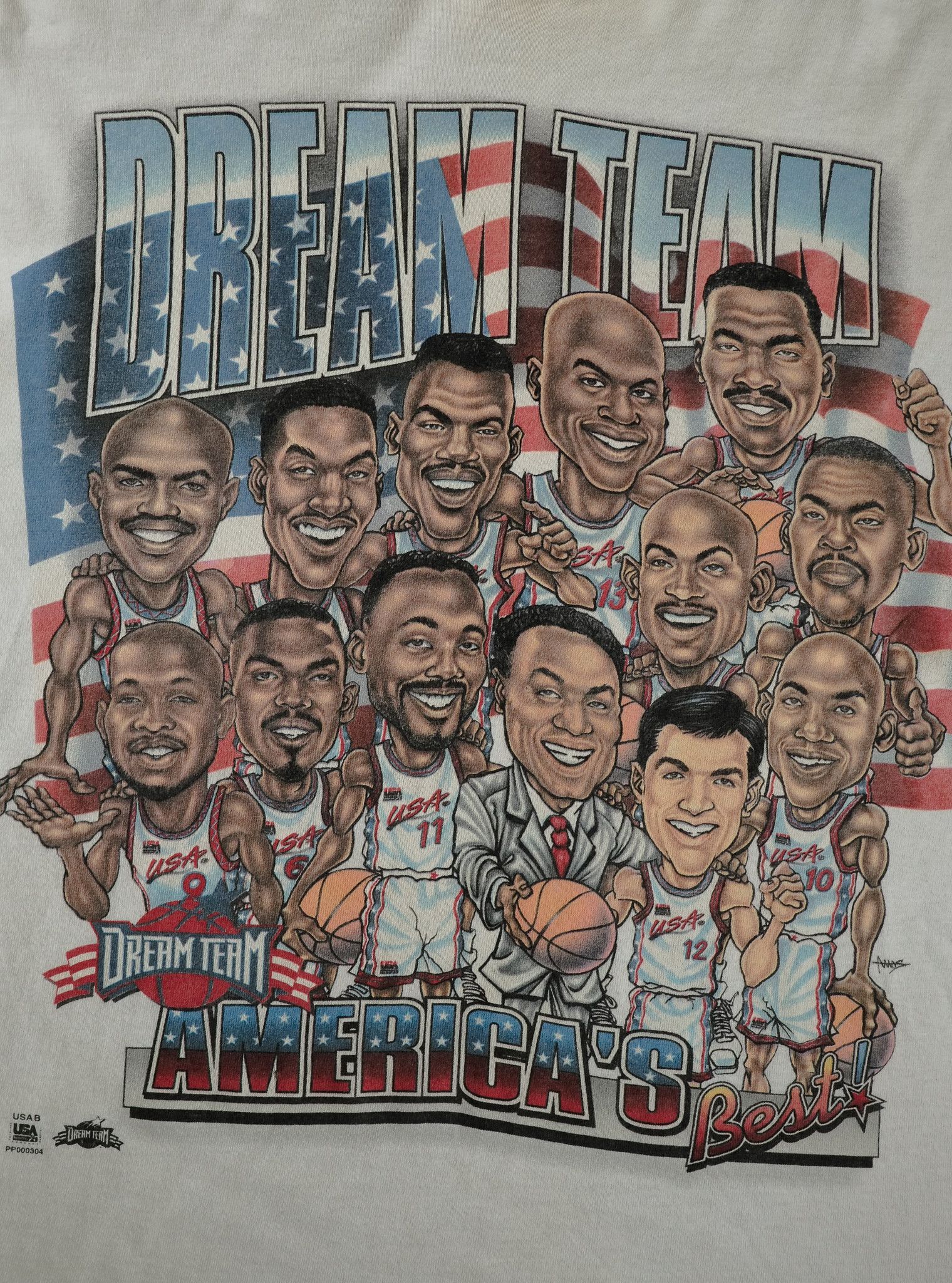 NBA Vintage 90s NBA Dream Team III USA Caricature T Shirt Size US L / EU 52-54 / 3 - 2 Thumbnail