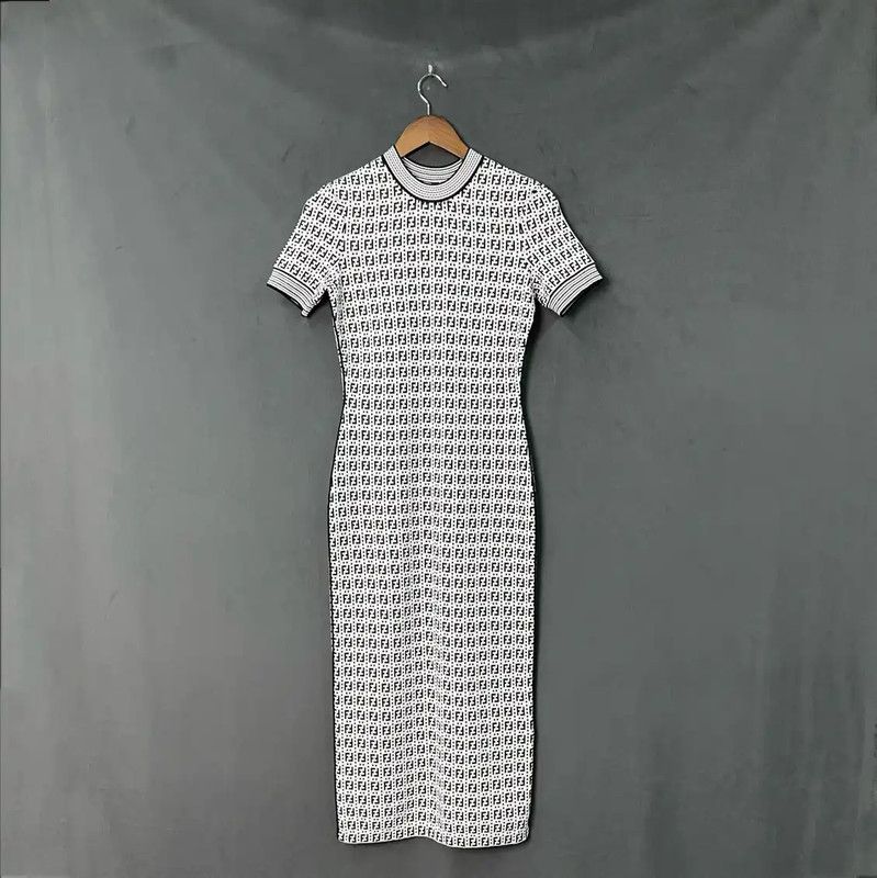 Fendi Fendi Black Polyester Women's Midi Dress 0089 Size M / US 6-8 / IT 42-44 - 1 Thumbnail