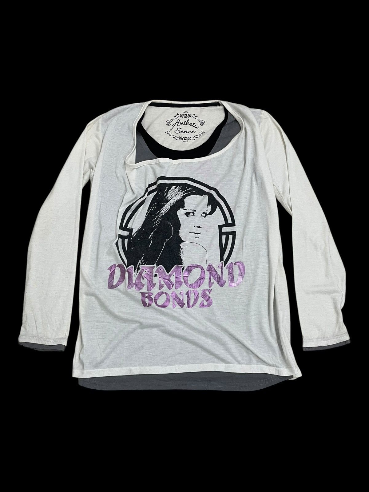 Defect Aethetic Sence Layered Potrait Girl Y2K Diamond Bonds