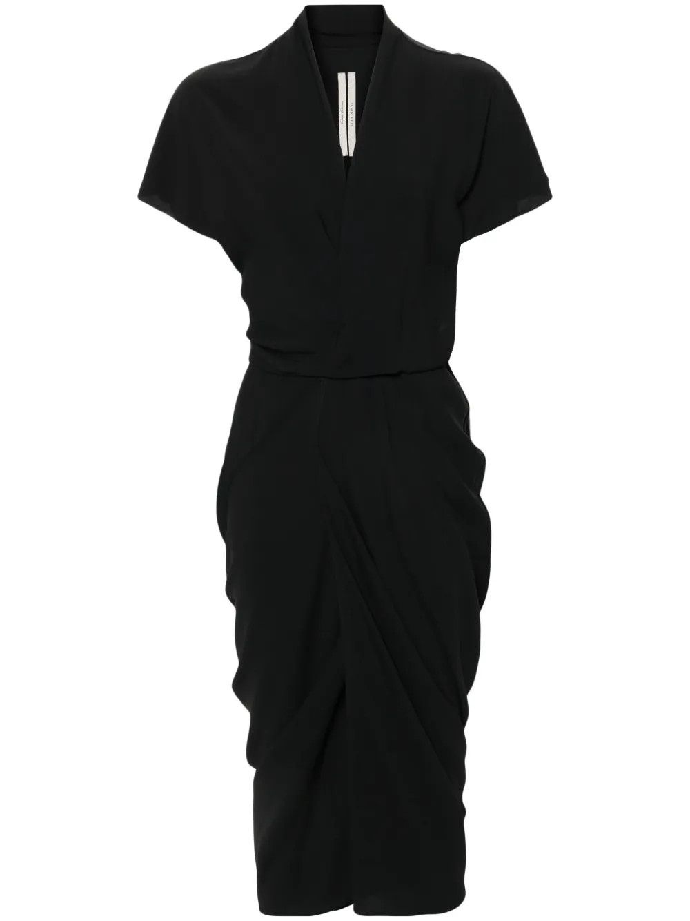 Rick Owens o1y0126 Midi Dress in Black Size S / US 4 / IT 40 - 1 Thumbnail
