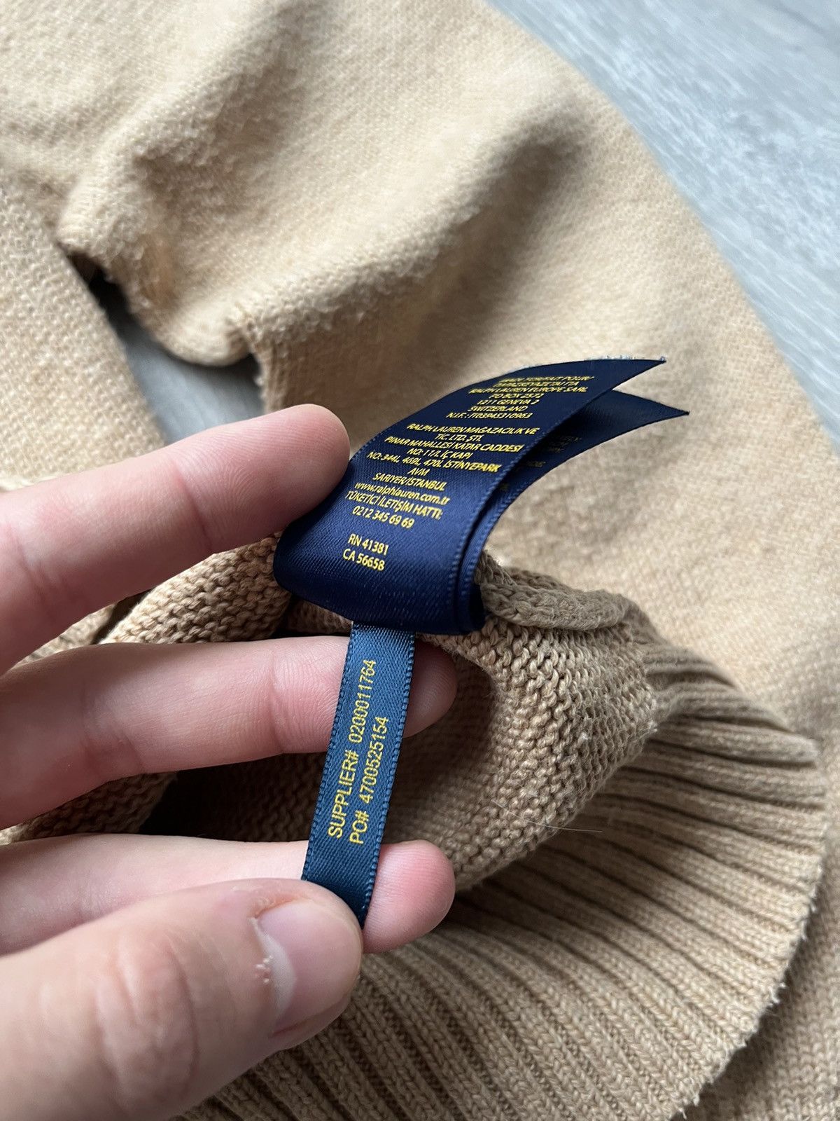 Polo Ralph Lauren × Vintage Vintage Polo Ralph Lauren Beige Knitted Sweater Mini Logo Size US S / EU 44-46 / 1 - 6 Thumbnail