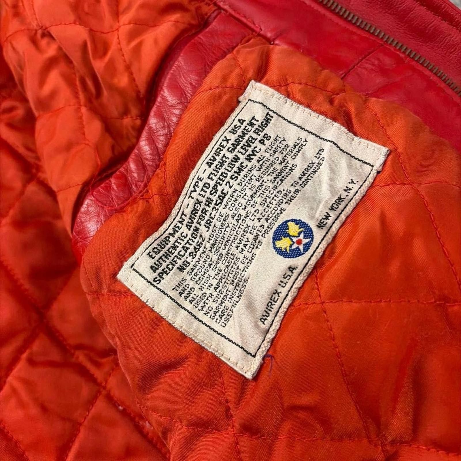 Avirex Avirex - XS Red Leather Varsity Jacket Virginia Ins. Size US XS / EU 42 / 0 - 7 Thumbnail