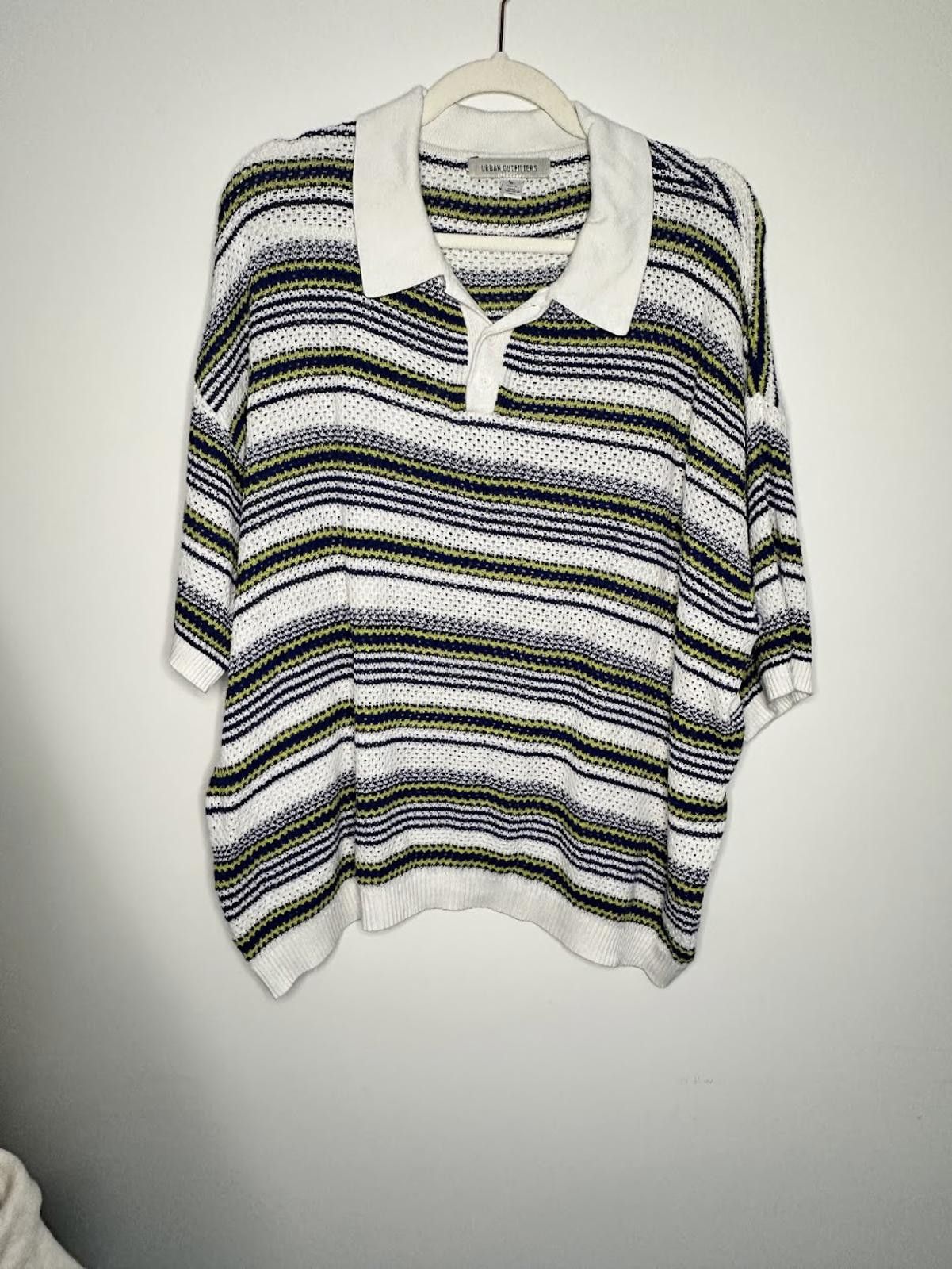 Urban Outfitters Urban Outfitters UO Clifton Mesh Popover Polo Shirt - Sz. L Size US L / EU 52-54 / 3 - 2 Thumbnail