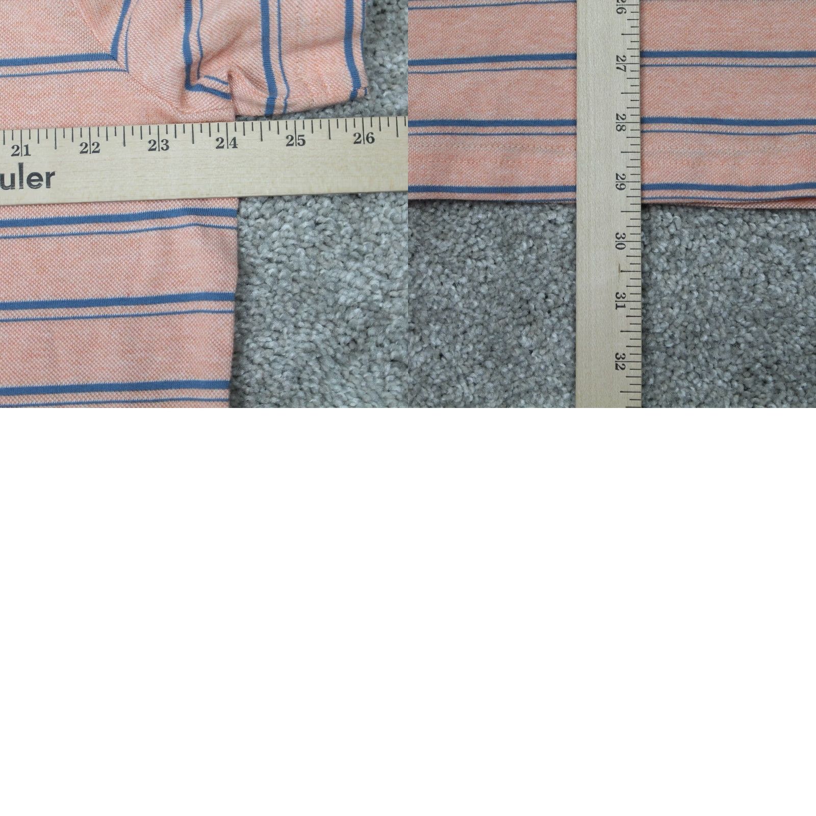 Jos. A. Bank Jos. A. Bank Polo Shirt NWT Men XL Orange/Gray Striped 100% Cotton Pullover Short Sleeve Button Logo Casual, Driving, Golf, Walking Mens Size US XL / EU 56 / 4 - 8 Thumbnail