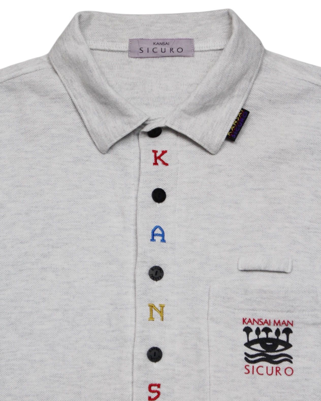 Kansai Yamamoto 1990S KANSAI YAMAMOTO SICURO COLOR-CODED PLACKET POLO Size US S / EU 44-46 / 1 - 2 Thumbnail