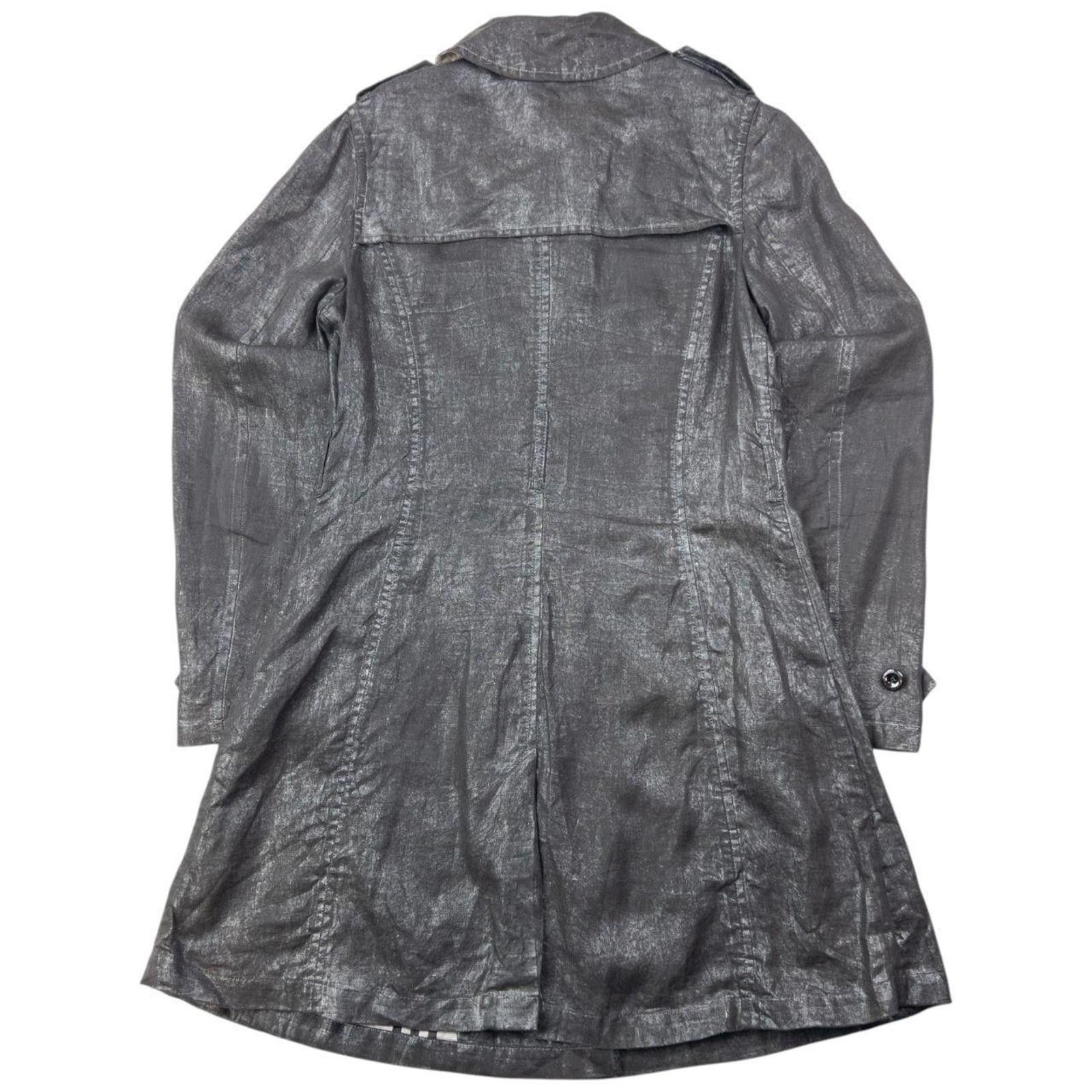Burberry Vintage 2000s Burberry Metallic Trench Jacket Womens Size M Size M / US 6-8 / IT 42-44 - 2 Thumbnail