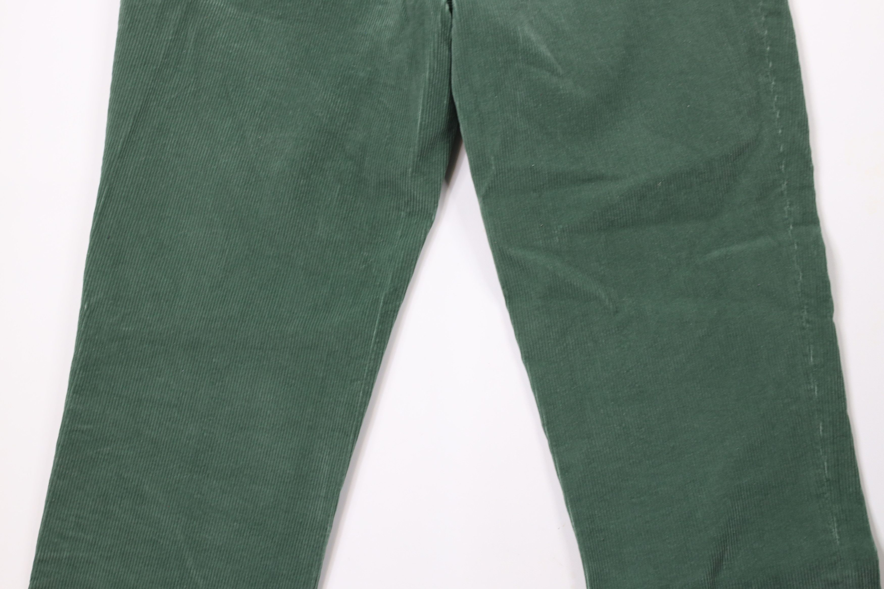 Lands' End × Vintage Vintage 90s Lands End Wide Leg Corduroy Chino Pants Green Size US 38 / EU 54 - 11 Thumbnail