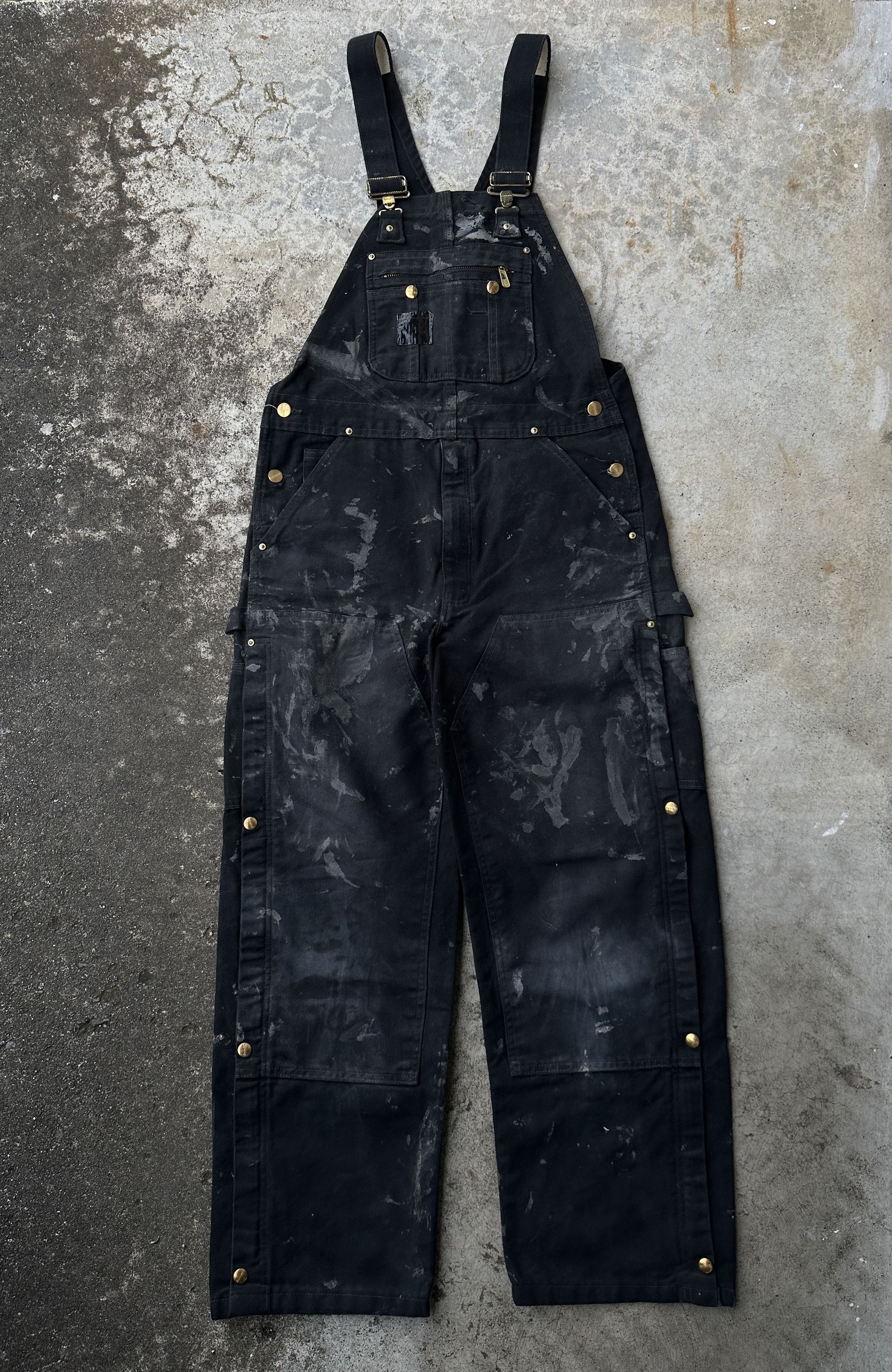Painter Side Zip Snapped buttons studed Bib Workwear Overall