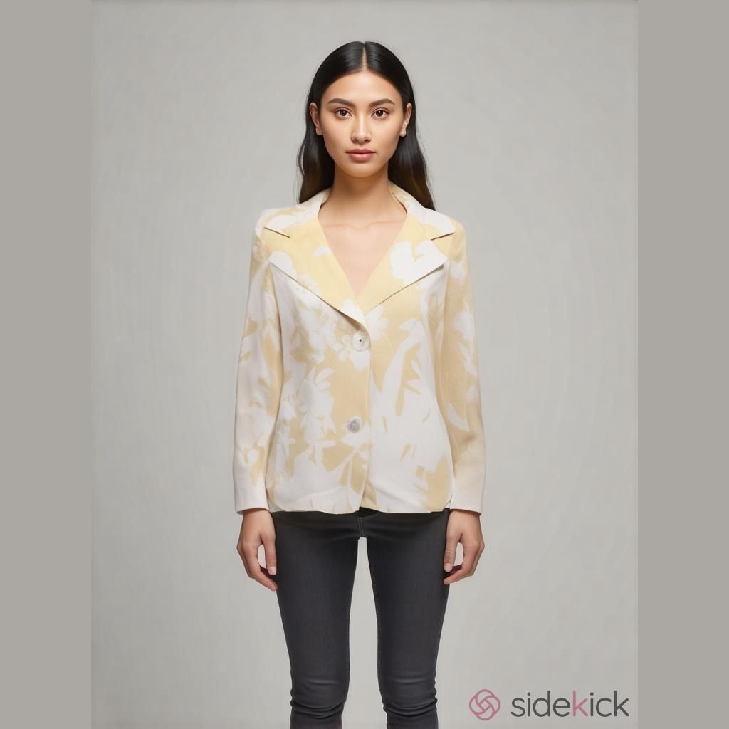 Talbots Talbots Petite yellow and white floral button up blazer Size S / US 4 / IT 40 - 1 Thumbnail