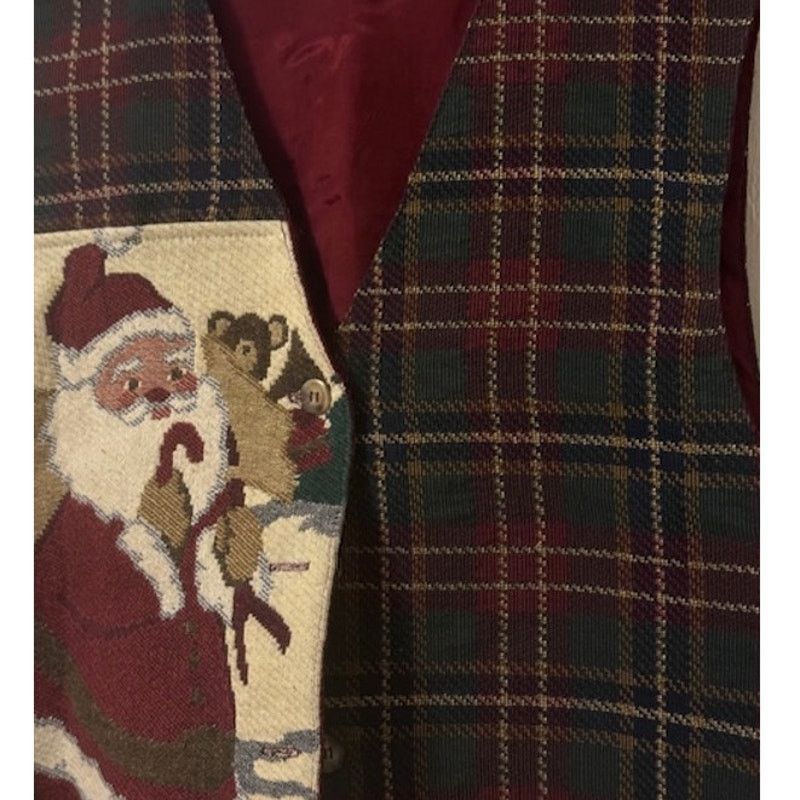 Orvis Vintage Orvis Santa Christmas Tapestry Plaid Vest XL Size XL / US 12-14 / IT 48-50 - 5 Thumbnail