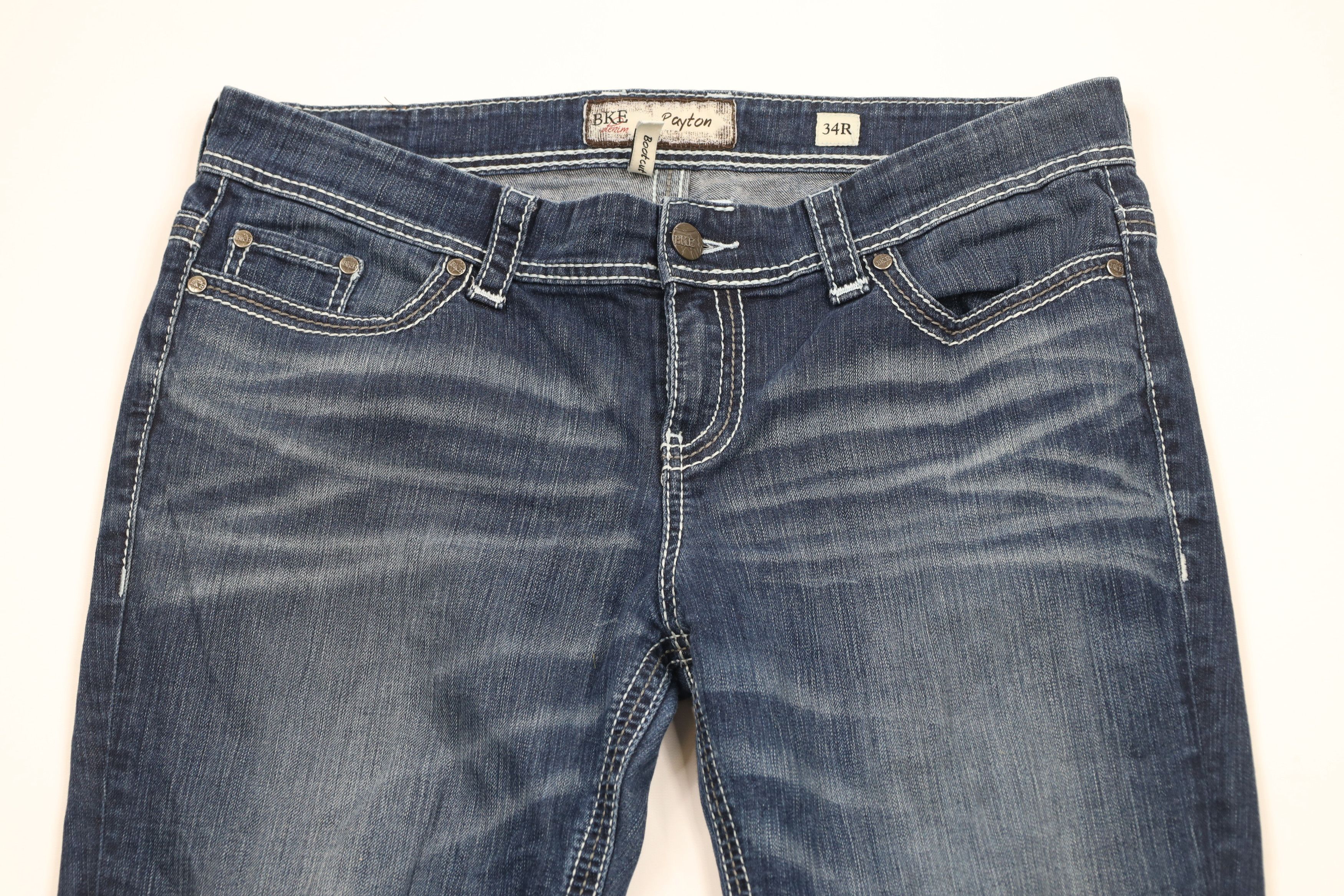 BKE × Vintage Buckle BKE Payton Thick Stitch Bootcut Stretch Denim Jeans Size 34" / US 12 / IT 48 - 2 Thumbnail