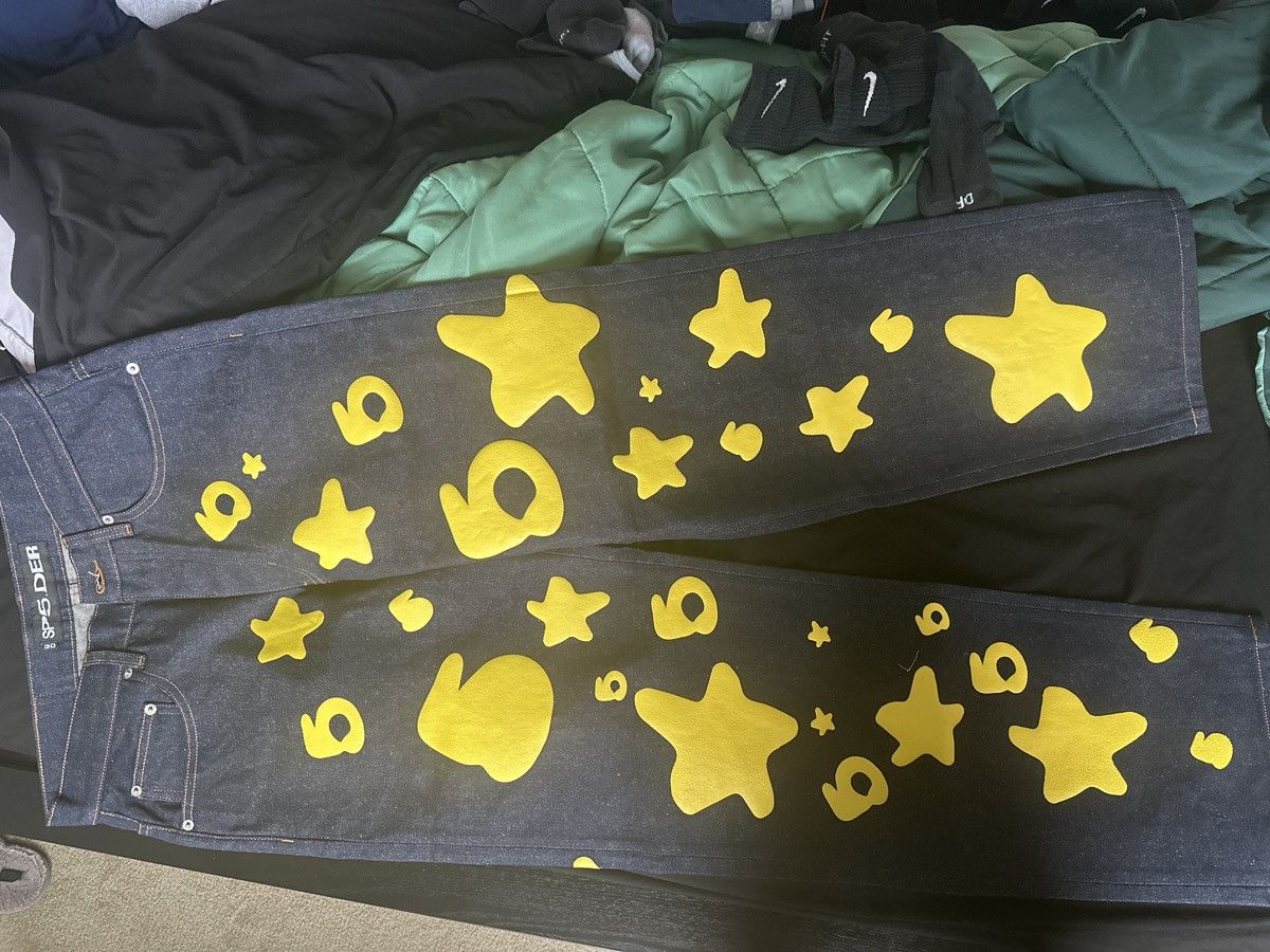 Sp5der Sp5der Jeans Indigo yellow emblems Size US 30 / EU 46 - 1 Thumbnail