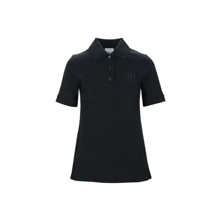 Burberry Black Logo Embroidered Polo Shirt 0079