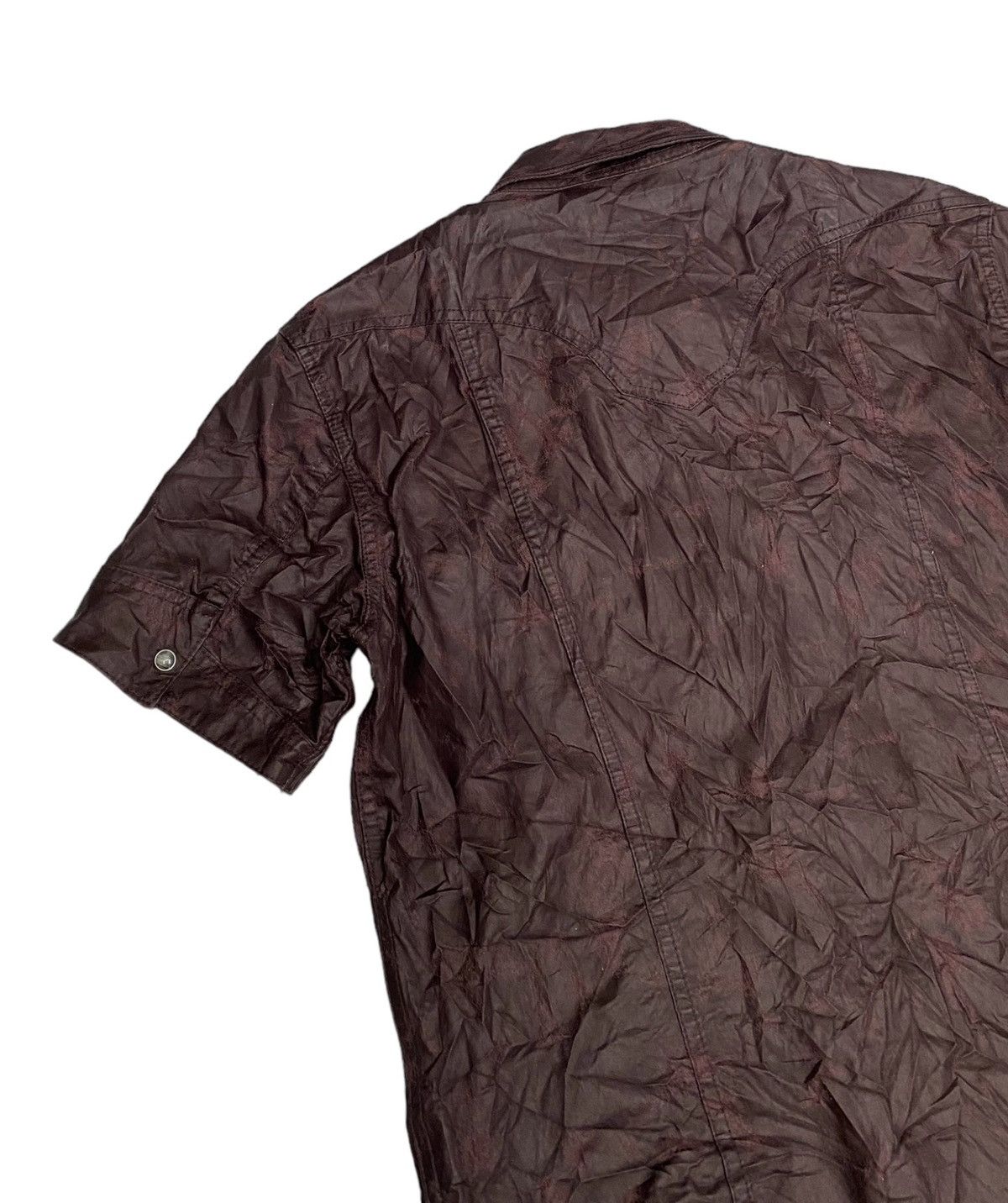 If Six Was Nine 🔥HIDEAWAYS NICOLE WAXED LEATHER BUTTON SHIRT Size US S / EU 44-46 / 1 - 6 Thumbnail